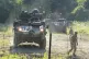 A U.S. Army's armoured vehicle moves during an exercise in P
