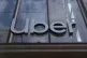 An Uber sign is displayed at the company's headquarters in S