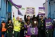 Ambulance workers on the picket line outside London Ambulanc