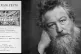 William Morris (right) with the Socialist League manifesto (