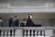 Lawmakers and legislative staff stand outside the Utah House
