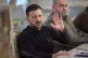 Ukrainian President Volodymyr Zelenskyy speaks during his me