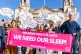 People demonstrate in Leeds as part of a global day of actio