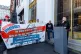 Sharon Graham speaks at the Capita picket line