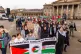 Protesters march in Huddersfield
