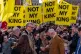 Anti-monarchists protest against Charles Windsor during a pu