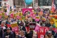 RESISTANCE: People take part in an anti-racism march in cent