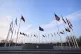 Flags of Nato member states fly at Nato headquarters