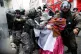 A woman demonstrating in support of ousted president Evo Mor