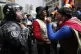 A supporter of Bolivia's former president Evo Morales yells 