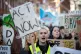 Protesters demanding action on climate change in Leeds
