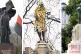 VEXED PRESENCE: (L to R) Stepan Bandera monument in Ternopil