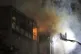 The fire at The Cube building in Bolton last week, as firefi