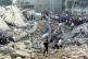 WILFUL DESTRUCTION: Palestinians at the site of a Greek Orth
