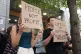 NOT PAYING: Protesters gather outside the Ofgem HQ in Canary