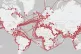 World map of submarine communication cables as of July 2015
