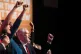 Jeremy Corbyn leads the party in singing the Red Flag on Wed