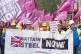 STOP DEINDUSTRALISATION: Steel workers march down Whitehall 