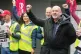 CLARITY AND RESOLVE: Railworkers on a picket line at Euston 