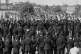 SETTING THE SCENE: Massed police ranks confront miners as th
