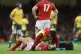 Leigh Halfpenny receives treatment during the Autumn Interna