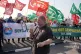 People take part in a demonstration against the dismissal of