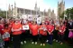 Infected blood campaigners meeting in Parliament Square in L