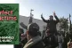 A freed Palestinian prisoner, center, is greeted by a crowd 