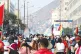 MURDEROUS STATE: Demostrators in the centre of Peru’s capi