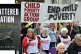 Demonstrators during a march from Trafalgar Square to Westmi