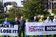 Workers outside Tata Steel's Port Talbot steelworks in south