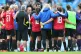 Casey Stoney talks to her Manchester United squad