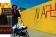 NO MINCING WORDS: Anti-Nato graffiti on a wall during the bo
