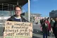 STATING THE OBVIOUS: Teacher outside the Senedd 
